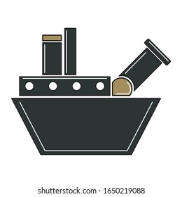 Isolated warship icon. War icon - Vector illustration