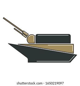 Isolated warship icon. War icon - Vector illustration