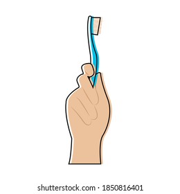 Isolated wash teeth activity home with hands icon- Vector