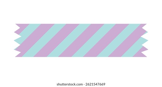 Fitas isoladas de fita washi, fitas adesivas, papel adesivo e adesivos. Vários elementos padronizados com bordas rasgadas em um fundo branco. Coleção de vetores para scrapbooking e colagens.