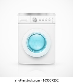 Isolated washing machine. Illustration contains transparency and blending effects, eps 10