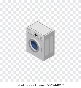 Isolated Washing Machine Isometric. Laundry Vector Element Can Be Used For Washing, Machine, Laundry Design Concept.
