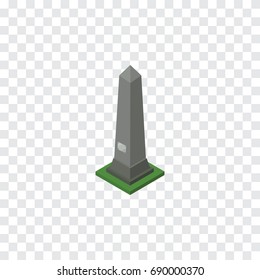 Isolated Washington Monument Isometric. Dc Memorial Vector Element Can Be Used For Monument, Washington, Dc Design Concept.