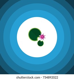 Isolated Water Lily Flat Icon. Lotus Vector Element Can Be Used For Lotus, Water, Lily Design Concept.