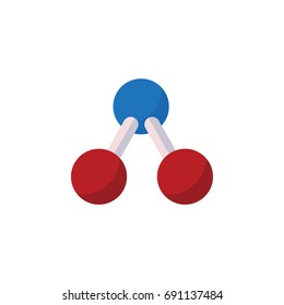 Isolated Water Molecule Flat Icon. Nuclear Vector Element Can Be Used For Water, Molecule, Nuclear Design Concept.