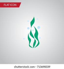 Isolated Water Plant Flat Icon. Seaweed Vector Element Can Be Used For Seaweed, Water, Plant Design Concept.