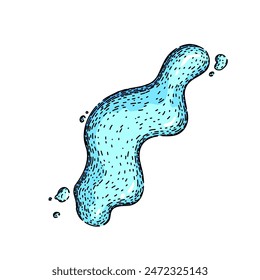 isolated water puddle hand drawn. rain wet, splatter pool, shape transparent isolated water puddle vector sketch. isolated color illustration