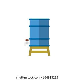 Isolated Water Tank Flat Icon. Container Vector Element Can Be Used For Container Design Concept.