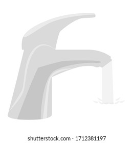 Isolated water tap with a waterjet - Vector