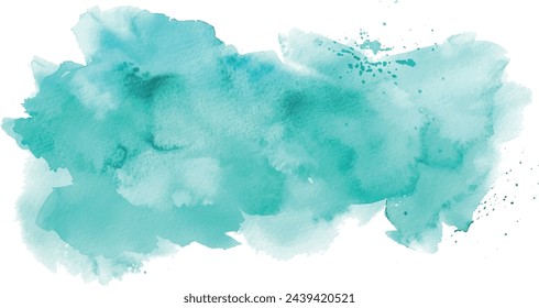 isolated watercolor blue turquoise background