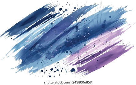 isolated watercolor hand painted background violet blue