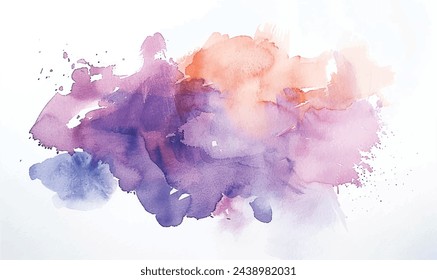  isolated watercolor hand painted background violet pink orange