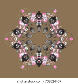 Isolated watercolor snowflakes on beige, gray and neutral colors. Symbol of winter. Beautiful decoration. Vector illustration with beige, gray and neutral isolated snowflake.