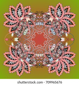 Isolated watercolor snowflakes on colorful background. Symbol of winter. Vector illustration. Snowflake winter.