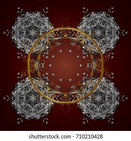 Isolated watercolor snowflakes on colorful background. Snowflake winter. Vector illustration. Symbol of winter.