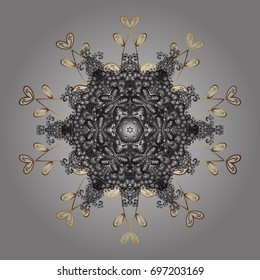 Isolated watercolor snowflakes on gray background. Vector illustration with isolated snowflakes. Symbol of winter. Beautiful decoration.