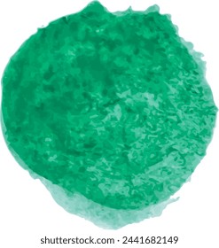 Isolated watercolor vector green circle with transparent background. Graphic resource