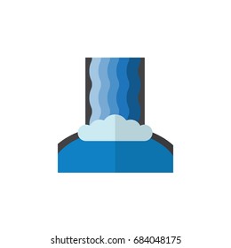 Isolated Waterfall Flat Icon. Cascade Vector Element Can Be Used For Waterfall, Cascade, River Design Concept.