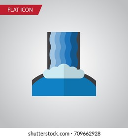 Isolated Waterfall Flat Icon. Cascade Vector Element Can Be Used For Waterfall, Cascade, River Design Concept.
