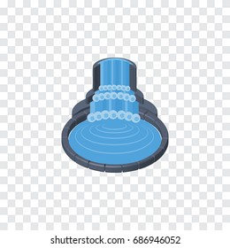Isolated Waterfall Isometric. Garden Decor Vector Element Can Be Used For Fountain, Waterfall, Park Design Concept.