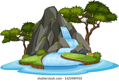 Illustration River Run Through Forest Stock Vector (Royalty Free ...