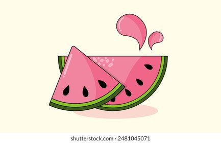 Isolated watermelon composition in flat style