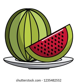 Isolated watermelon fruit design