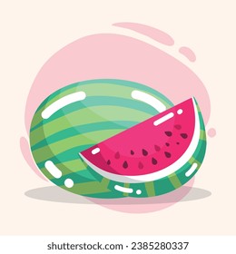 Isolated watermelon Fruit icon Healthy food Vector