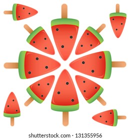 Isolated watermelon popsicle vector illustration