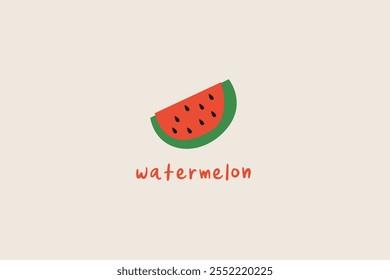 Isolated watermelon sliced handdrawn vector illustration