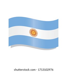 Isolated waving flag of Argentina - Vector illustration