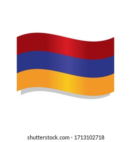 Isolated waving flag of Armenia - Vector illustration