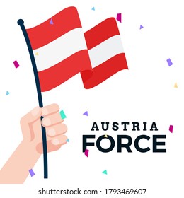 Isolated waving flag of Austria with message - Vector illustration