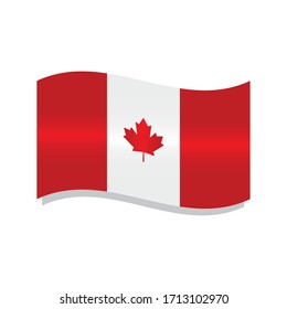 Isolated waving flag of Canada - Vector illustration