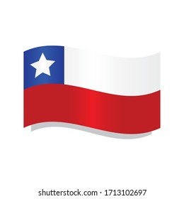 isolierte schwenkbare Flagge Chiles - Vektorillustration