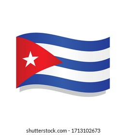Isolated waving flag of Cuba - Vector illustration