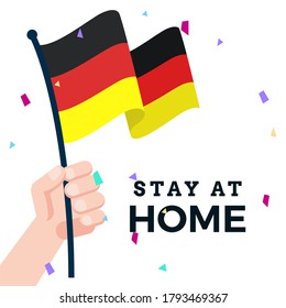 Isolated waving flag of Germany with message - Vector illustration