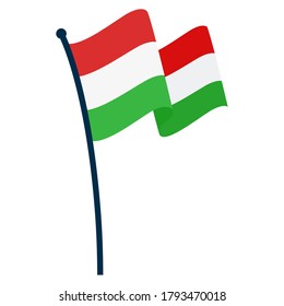 isolierte schwenkbare Flagge Ungarns - Vektorgrafik