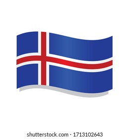 Isolierte schwenkbare Flagge Islands - Vektorillustration