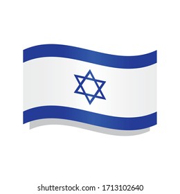 Isolated waving flag of Israel - Vector illustration