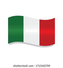 Isolated waving flag of Italy - Vector illustration