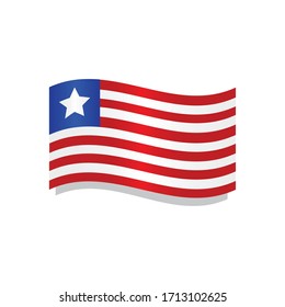 Bandera de ondear aislada de Liberia - Ejemplo vectorial
