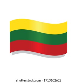 isolierte schwenkbare Flagge Litauens - Vektorillustration