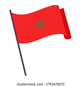 Bandera de ondeo aislada de Marruecos - Ilustración vectorial