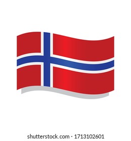 Isolierte Wellenflagge Norwegen - Vektorillustration