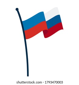 isolierte schwenkbare Flagge Russlands - Vektorgrafik