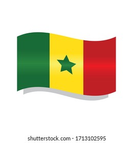 Bandera de ondear aislada de Senegal - Ilustración vectorial