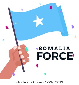 Isolated waving flag of Somalia - Vector illustration