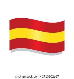Isolated waving flag of Spain - Vector illustration