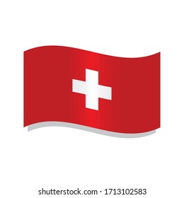 Einzeln schwenkbare Flagge der Schweiz - Vektorillustration